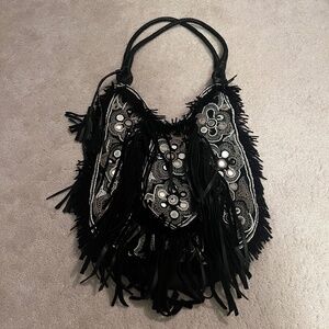 Anthropologie ibBan Mirror Tassel Tote Bag